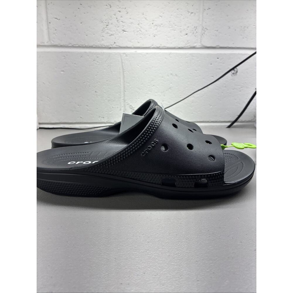 Mens Croc Saturday Slides Size 12 Black Slip On Sandals New with Tags 213298-001